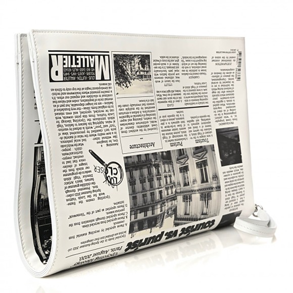 Louis Vuitton Newspaper Pouch Calfskin Leather Clutch Bag Virgil Abloh LV News - Picture 12 of 16